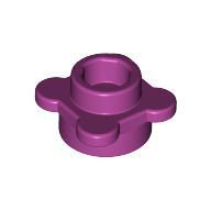 [New] Plate, Round 1 x 1 with Flower Edge (4 Knobs), Magenta. /Lego. Parts. 33291